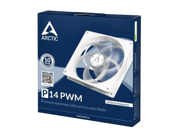 ARCTIC P14 PWM - Kabinettvifte - 140 mm - hvit, gjennomsiktig