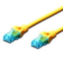 DIGITUS - Koblingskabel - RJ-45 (hann) til RJ-45 (hann) - 25 cm - UTP - CAT 5e - gul