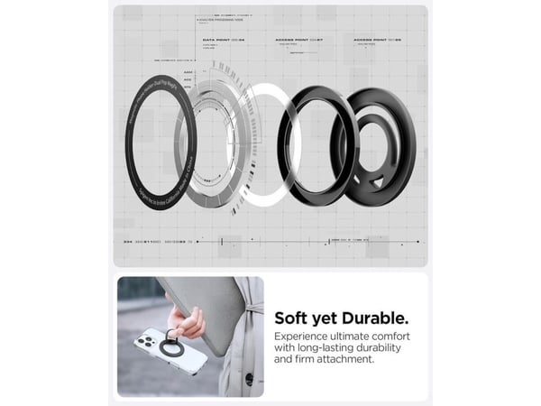 Spigen Dual Pop (MagFit), O-ring, Svart, Silikon, Apple, iPhone 16 / 16 Plus / 16 Pro / 16 Pro Max (2024) iPhone 15 / 15 Plus / 15 Pro / 15 Pro Max...
