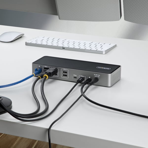 Startech - Dokkingstasjon - for bærbar - USB-C - 2 x HDMI, 2 x DP, USB-C - 2.5GbE - 140 watt - TAA-samsvar