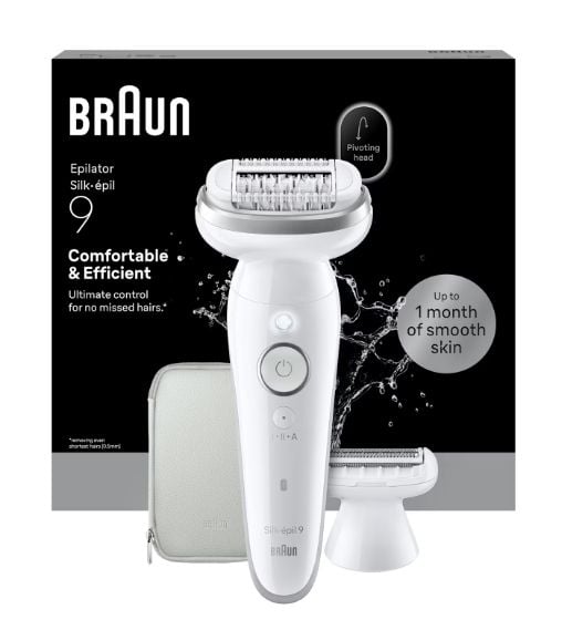 Braun Silk-épil 9 Flex 3D SES9-030 epilator våt och torr 50 min, vit/silver