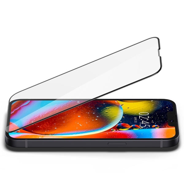 Spigen GLAS.tR Slim - Skjermbeskyttelse for mobiltelefon - full coverage, HD - glass - 6.1" - rammefarge svart - for Apple iPhone 13, 13 Pro