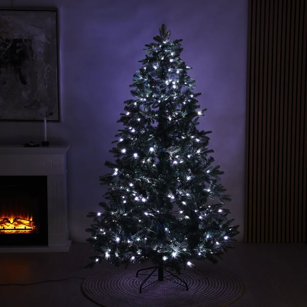 Juletræ kunstig PE/PVC "Limited Edition", Klasse A+, 180X124 cm m/color og white LED NORDIC WINTER (780-321)