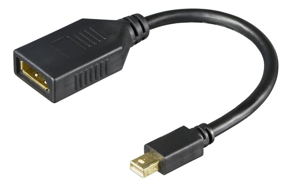 DELTACO - DisplayPort-adapter - Mini DisplayPort (hane) till DisplayPort (hona) - 20 cm - passiv, upp till 21,6 Gbps datahastighet, stöd för 1920 x...