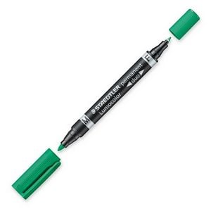 STAEDTLER Lumocolor perm kaksikärkinen tussikynä vihreä 10 kpl