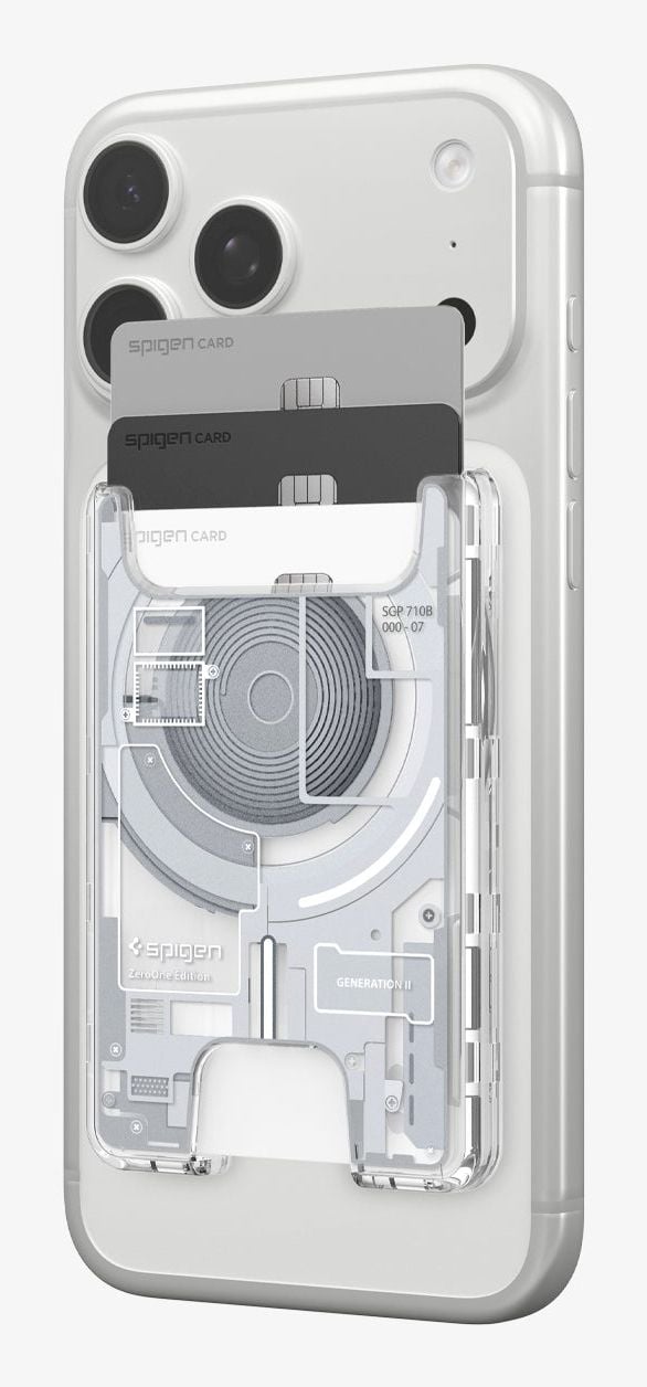 Spigen Ultra Hybrid Zero One V2, Kortholder, Hvit, Polykarbonat (PC), Termoplastisk polyuretan (TPU), Apple, Apple - iPhone 12 or newer or with Mag...
