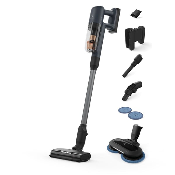 Electrolux EP71B14WET, Støvsuger med stang, Uten pose, Blå, 0,3 l, Blu Denim, Tørr