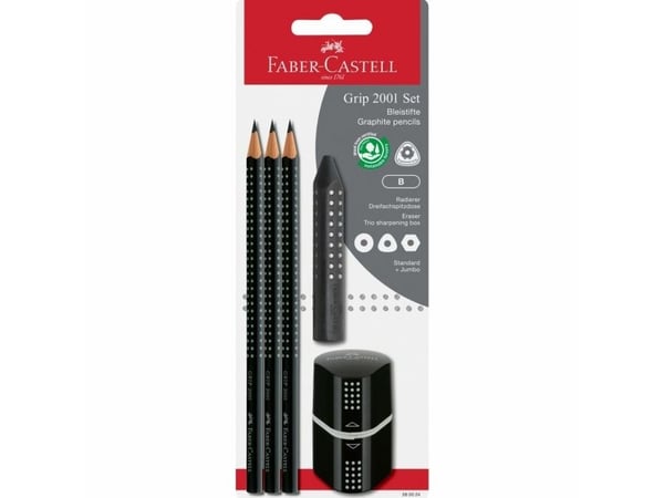 Faber-Castell 580024, B, Sininen, Monivärinen, Kolmion muotoinen, Taide, Graafinen piirustus, Harrastus, Office, Koulu, Kupla, 3 kpl