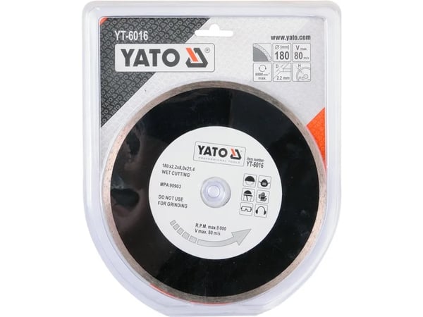 Yato YT-6016, Märkäleikkuu, Keraaminen, Lasi, Posliini, 2,54 cm, 18 cm, 1 kpl