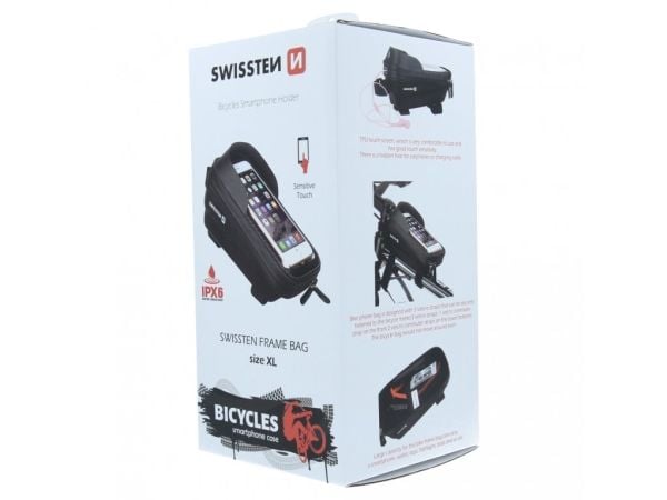 Swissten 65020100, Kehys, Polkupyörälaukku, Musta, 110 mm, 100 mm, 200 mm