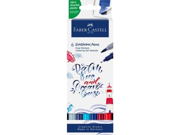 Faber-Castell 164519, Monivärinen, Monivärinen, 6 väriä, Hienojakoinen, Harjas/ohut pää, Pyöreä