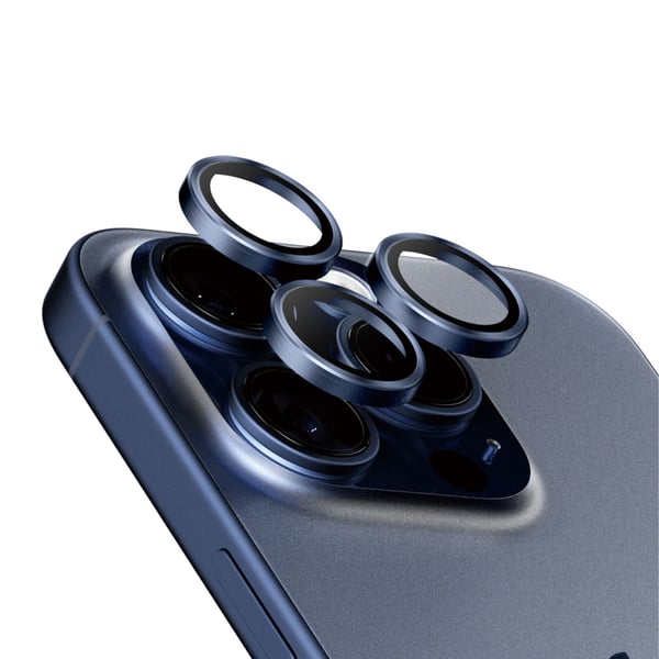 PanzerGlass Hoops Blå Titanium kameralins-skydd till iPhone 15 Pro | 15 Pro Max