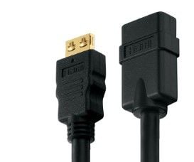 Purelink PureInstall PI1100 High Speed - HDMI-forlengelseskabel med Ethernet - HDMI hann til HDMI hunn - 50 cm - trippel beskyttelse - svart - 4K-s...