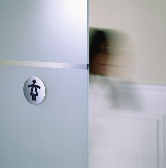 Symbolskilt Durable Dametoilet Ø83 mm metal piktogram