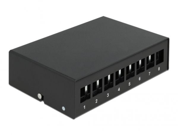 Delock - Blankt Keystone pluggbord - veggmonterbar, DIN-skinnemonterbar - svart - 8 porter