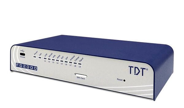 TDT FG2000, Ethernet WAN, 2.5 Gigabit Ethernet, Grå, Blå