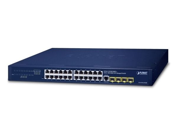 PLANET GS-4210-24T4SR - Switch - L4 - Styrt - 24 x 10/100/1000 + 4 x SFP - stasjonær, rackmonterbar - AC 120/230 V / DC 36 - 72 V