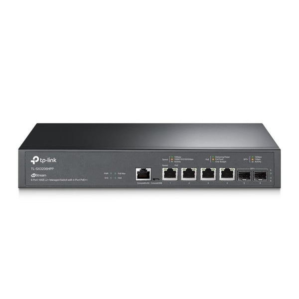 TP-Link Omada SX3206HPP hallittava 10G-kytkin, 4 PoE++, 2 SFP+, 200 W
