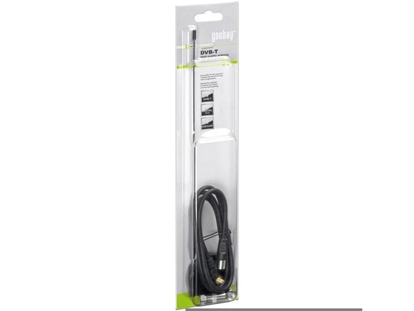 Goobay 67086, Sort, Mono, 3 dBi, DVB-T,DVB-T2, 1,5 m, IEC