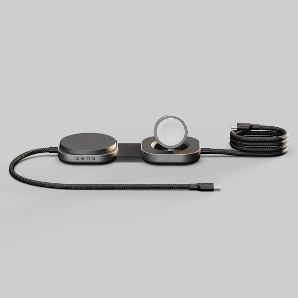 ZENS Pro 3 - Trådlös laddningsmatta - 140 Watt - 3 utdatakontakter (USB-C, magnetisk) - MFI-certifierad