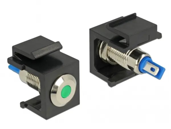 DeLOCK 86463, Keystone LED, Musta, Sininen, Vihreä, Ruostumaton teräs, 6 DC, 3 A, 16,3 mm, 27,3 mm