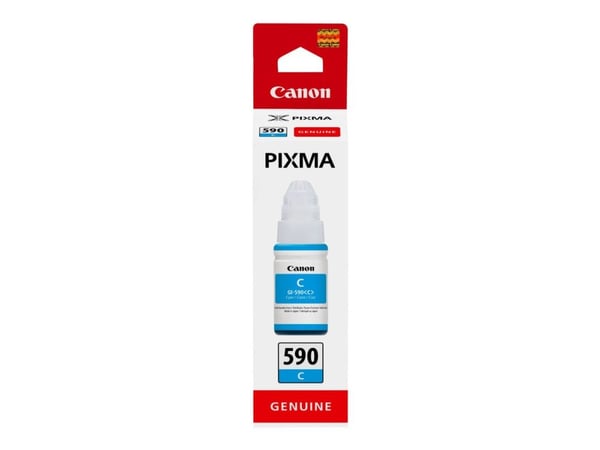 Canon GI 590 C - 70 ml - syaani - alkuperäinen - mustesäiliö - PIXMA G1501, G1510, G2500, G2501, G2510, G3410, G3500, G3501, G3510, G4410, G4500, G...