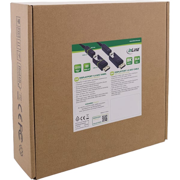 InLine 17230O, 30 m, Mini DisplayPort / DisplayPort, Mini DisplayPort / DisplayPort, Hankjønn, Hankjønn, 7680 x 4320 piksler
