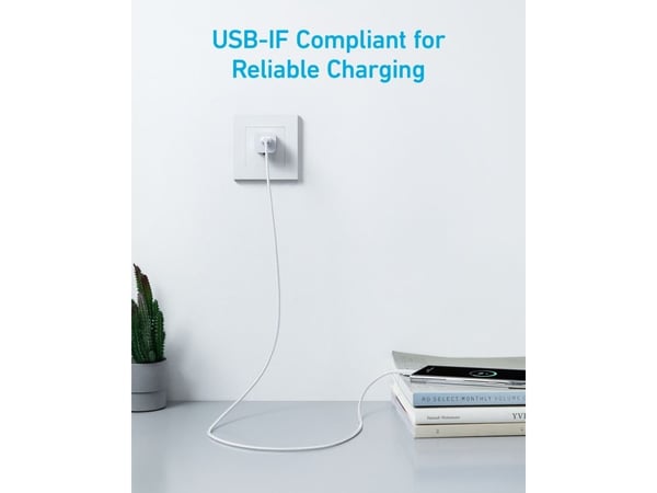 Anker 322 - USB-kabel - USB (hane) till USB-C (hane) - 5 V - 3 A - 90 cm - vit