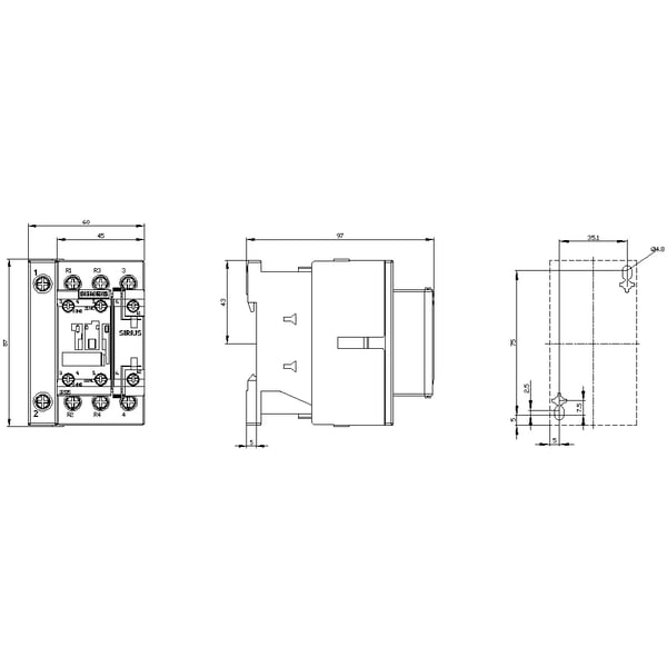 Siemens 3RT2526-1AF00, 85 mm, 77 mm, 93 mm, 130 mm, 484 g, 1 kpl