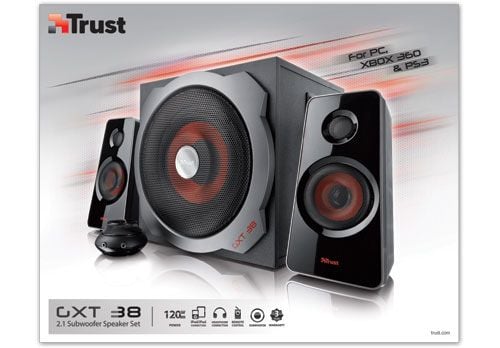 Trust GXT 38, 2.1 kanavaa, 60 W, PC, Musta, AC, 430 mm