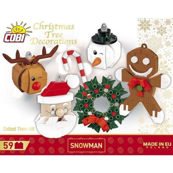 Cobi Julgransdekoration från tegelstenar - Snögubbe