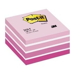 Post-it 2028-P - Kubisk notisblokk - 76 x 76 mm - 450 ark (5 x 90) - hvit, rosa, neonrosa, korall, varm rosa