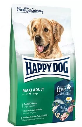 Happy Dog fit & vital - Maxi Adult, Voksen, Maxi (26 - 44 kg), Egg, Fisk, Lam, Fjærfe, Laks, 4 kg