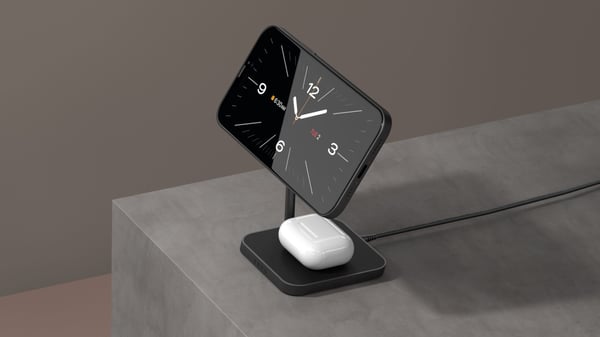 ZENS Office Charger 2 - Trådlös laddningsplatta/laddningsstativ + växelströmsadapter - 20 Watt - Apple Fast Charge - svart
