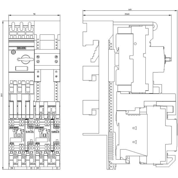 Siemens 3RA2220-4BH27-0BB4 3RA22204BH270BB4 Forbrugsafgrening Motorydelse ved 400 V 7,5 kW 690 V Nominel strøm 15,5 A