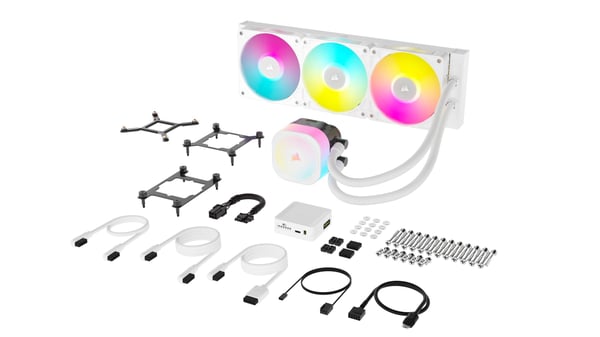 Corsair iCUE LINK TITAN 360 RX RGB CW-9061021-WW AIO-vattenkylare 360 mm, vit