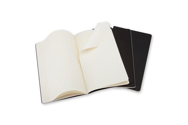 Moleskine Cahier, Monokromatiskt, Svart, 64 ark, 70 g/m ^, Rutat papper, Universal