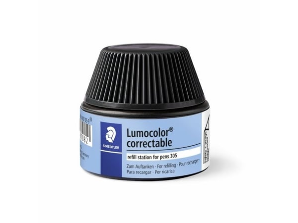STAEDTLER Lumocolor Refill Station 487 05, musta Täyttöasema helppoon ja siistiin täyttämiseen (487 05-9)