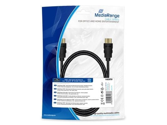 MediaRange MRCS195, 1 m, HDMI Type A (Standard), HDMI Type A (Standard), 3D, 18 Gbit/sek, musta
