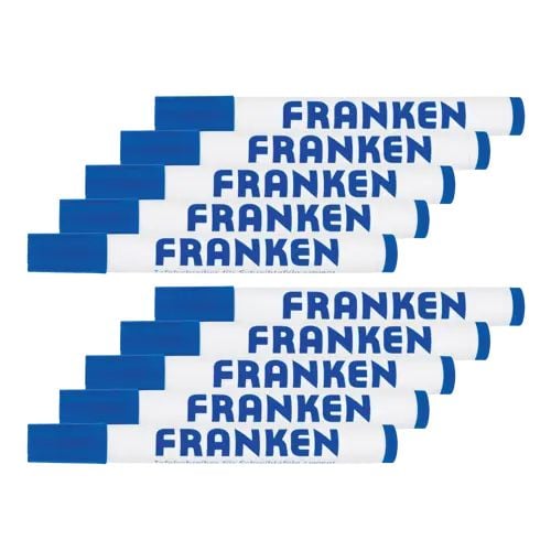 Franken Z1902 03, 10 styck, Blå, Rund spets, Blå, Vit, 2 mm, 6 mm