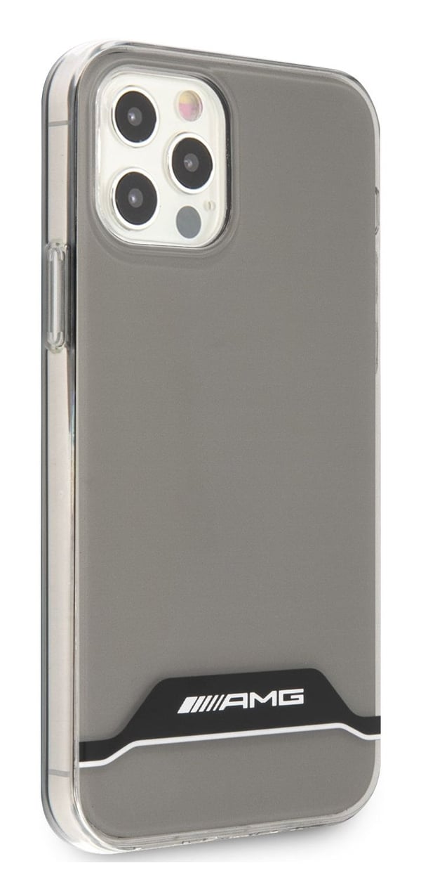 Mercedes Benz Apple iPhone 12 / 12 Pro Mercedes AMG Asia Electroplate Musta &amp; Valkoinen (AMHCP12MTCBW) läpinäkyvä
