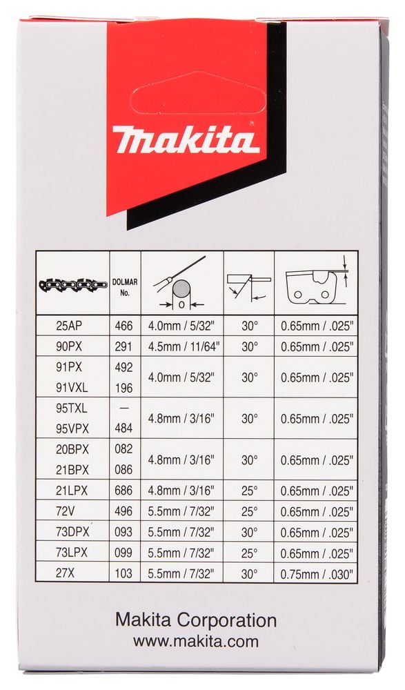 Makita 21LPX, Mikä tahansa tuotemerkki, Full chisel, 76,2 / 8 mm (3 / 8"), 1,5 mm, 38 cm, 4,8 mm