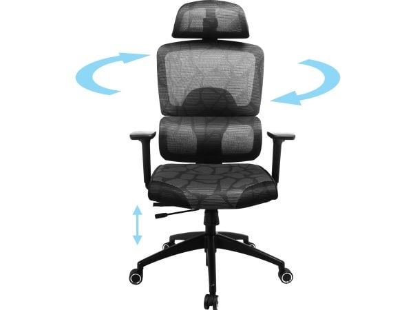 Sandberg ErgoFusion Pro - Spillestol - ergonomisk - armlener - T-formet - tipping - roterende - maskestoff, stoff
