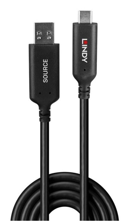 Lindy 25 m USB 3.2 Gen 1 Typ A till C hybridkabel (43396)
