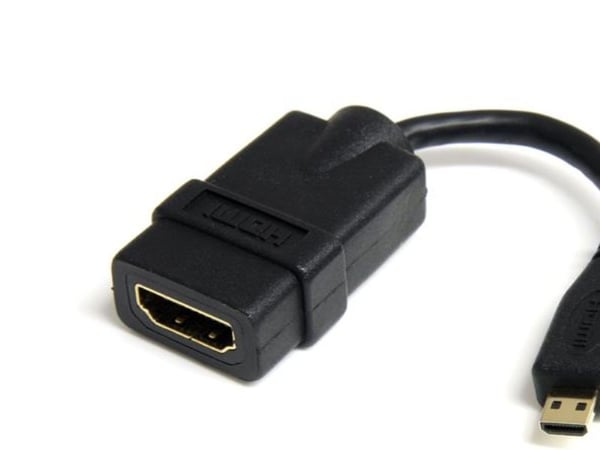 StarTech.com HDMI to micro HDMI 5in High Speed Adapter - HDMI-adapter - 19 pin micro HDMI Type D hann til HDMI hunn - skjermet - svart