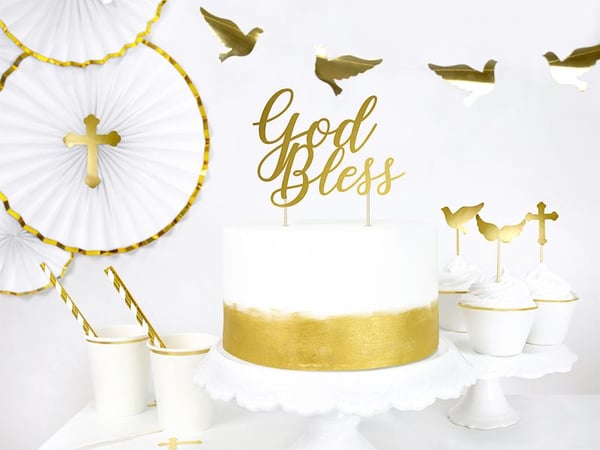 PartyDeco GL13-019M, Garland, Papir, Gull, Bryllup, 0,86 m, Gutt/Jente