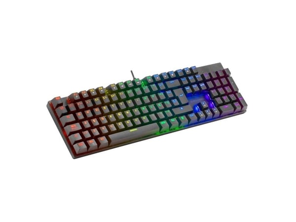 Mars Gaming MK422, Koblet med ledninger (ikke trådløs), USB, Mekanisk nøkkelbryter, QWERTY, RGB LED, Sort