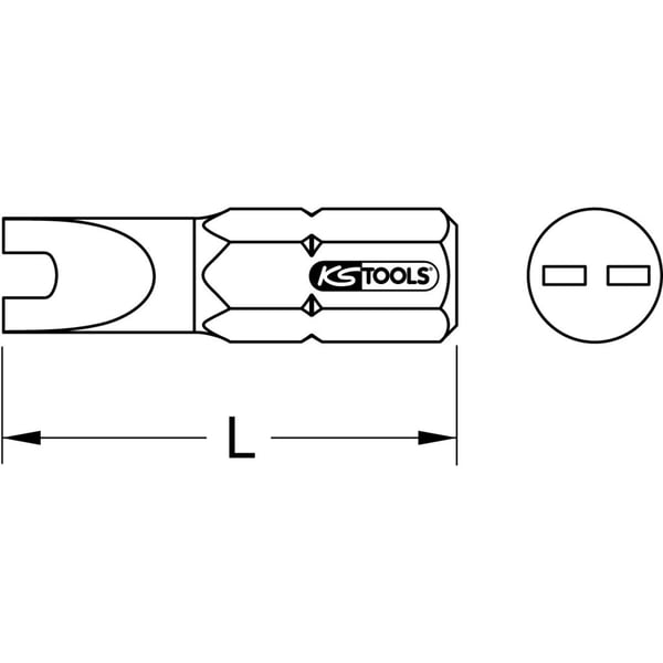 KS Tools 911.2913, Nickel, DIN 3126, ISO 1173 - C 6,3, 25 mm, 6 g, 25,4 / 4 mm (1 / 4"), Sekskantet