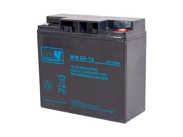 MW Power MW 20-12, Sealed Lead Acid (VRLA), 12 V, 1 kpl, Musta, 20 ah, 210 A