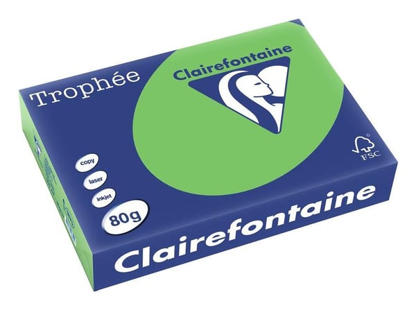 Clairefontaine Trophée, Kopiointi, A4 (210x297 mm), 500 arkkia, 80 g/m², Vihreä